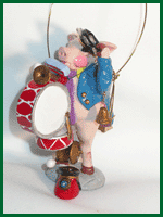 Pig One-Man-Band clay figurine