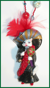 Playing Dress up cat - polymer clay necklace or figurine Playing Dress up cat - polymer clay necklace or figurine