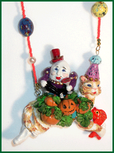 Pompous Humpty Dumpty clay necklace or figurine Pompous Humpty Dumpty clay necklace or figurine