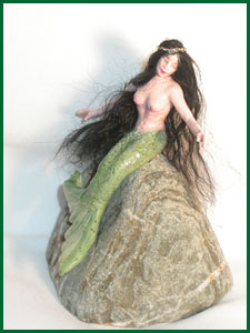 Sea maiden mermaid clay sculpture Sea maiden mermaid clay sculpture