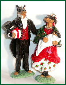 The Dobermans, clay figure ornaments