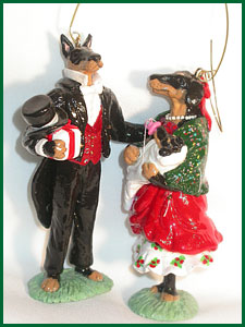 The Dobermans, clay figure ornaments