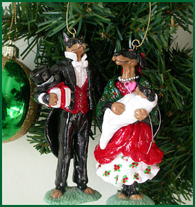 The Dobermans, clay figure ornaments The Dobermans, clay figure ornaments