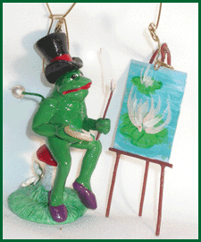 Froggy Monet clay ornament Froggy Monet clay ornament