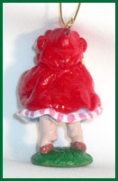 Red Riding Pig clay ornament