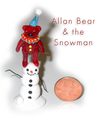 Merielle baby mermaid of polymer clay. Allan Bear & the Snowman